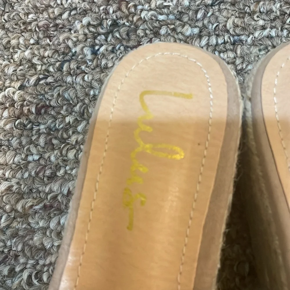 Womens Like New Lulus O'Ahu 2 Mauve Suede Espadrille Platforms